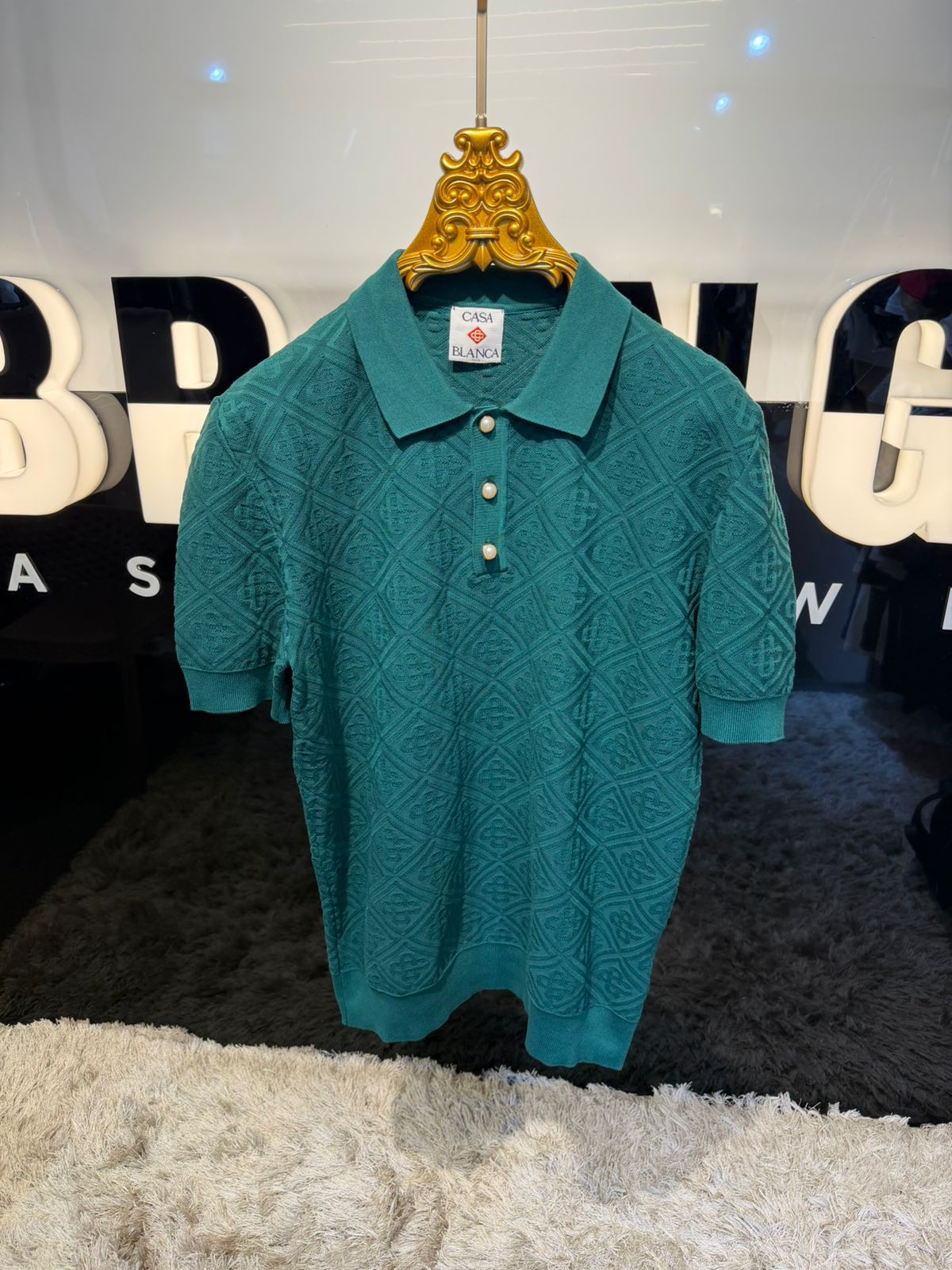 Textured Knit Polo Shirt