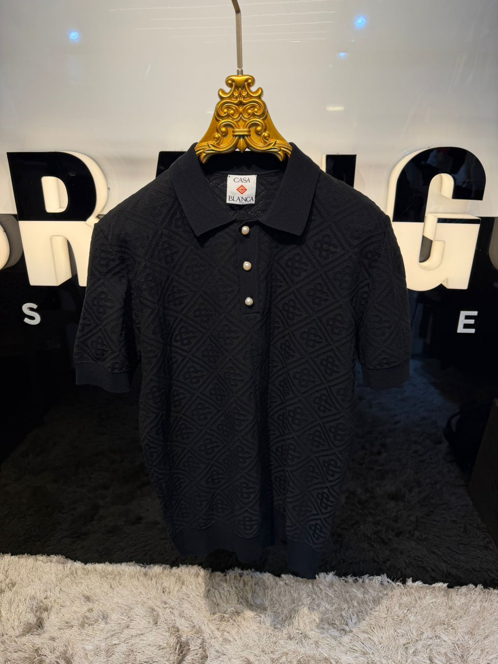 Textured Knit Polo Shirt