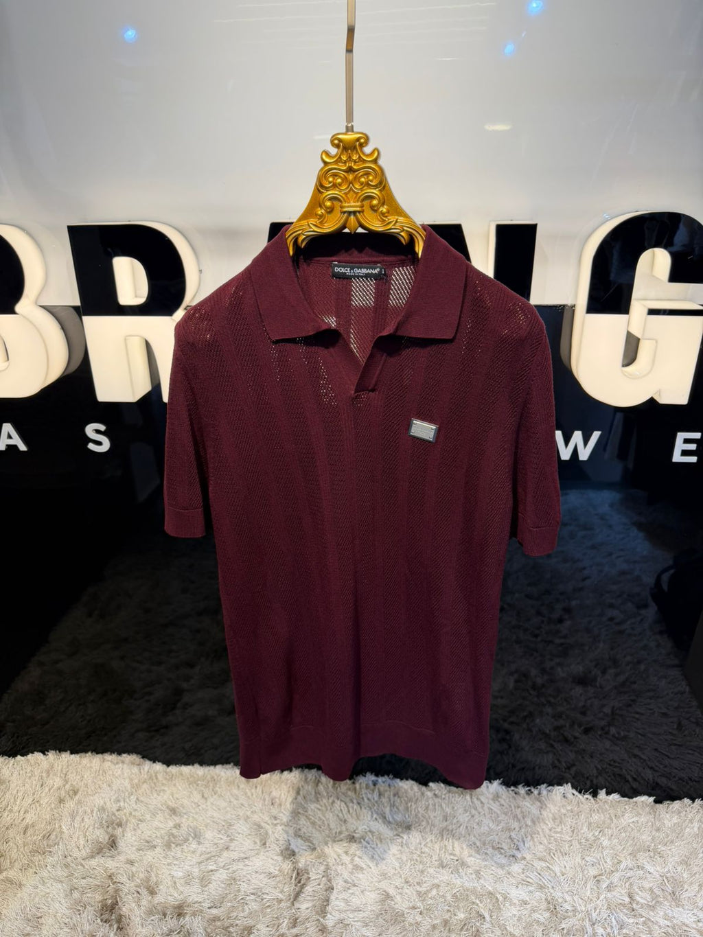 Textured Knit Polo Shirt