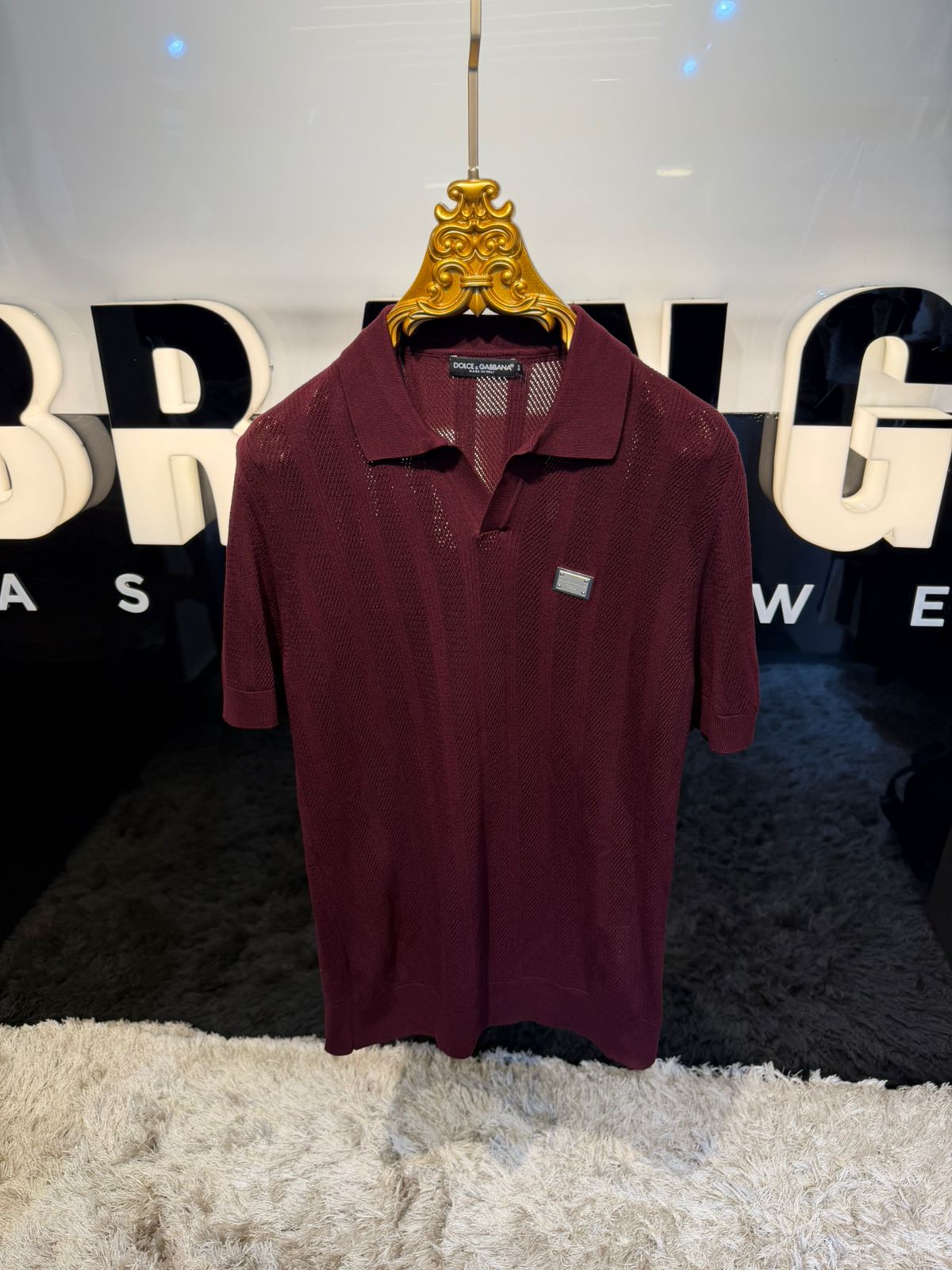 Textured Knit Polo Shirt