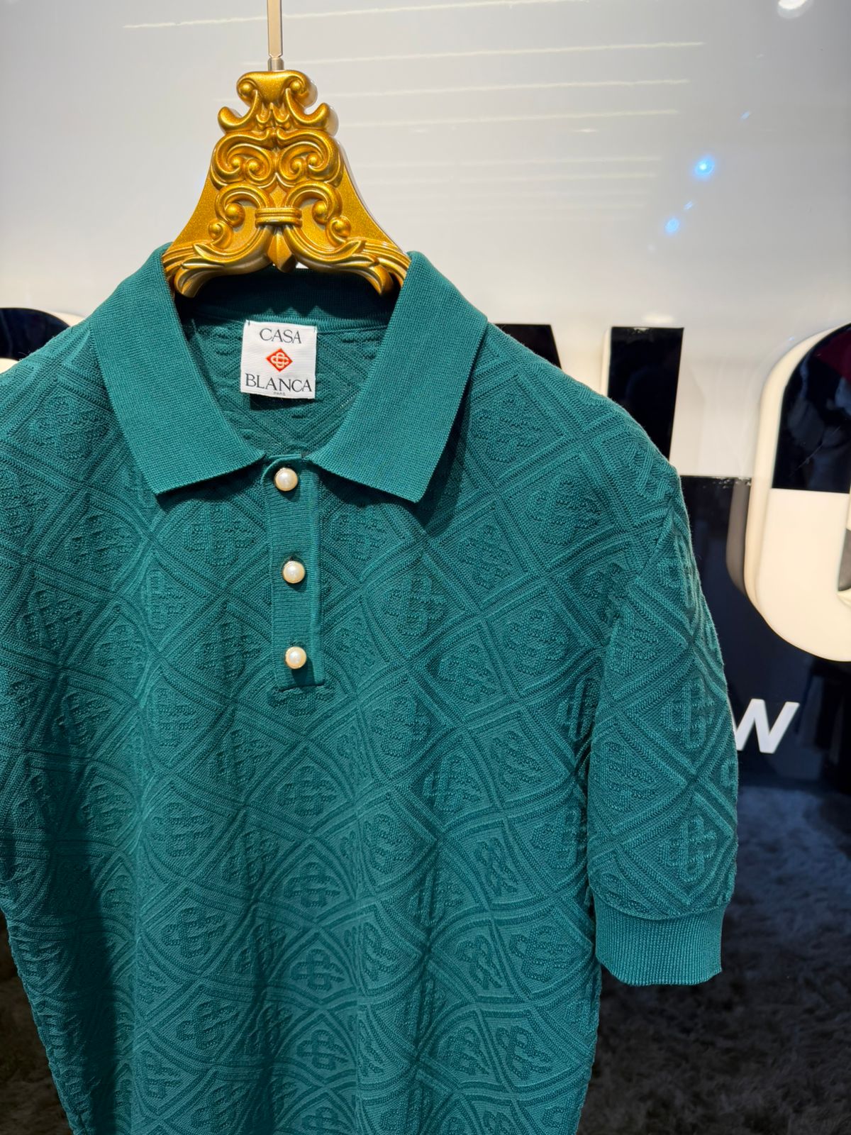 Textured Knit Polo Shirt